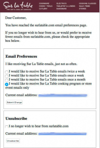 newsletter subscribe preferences